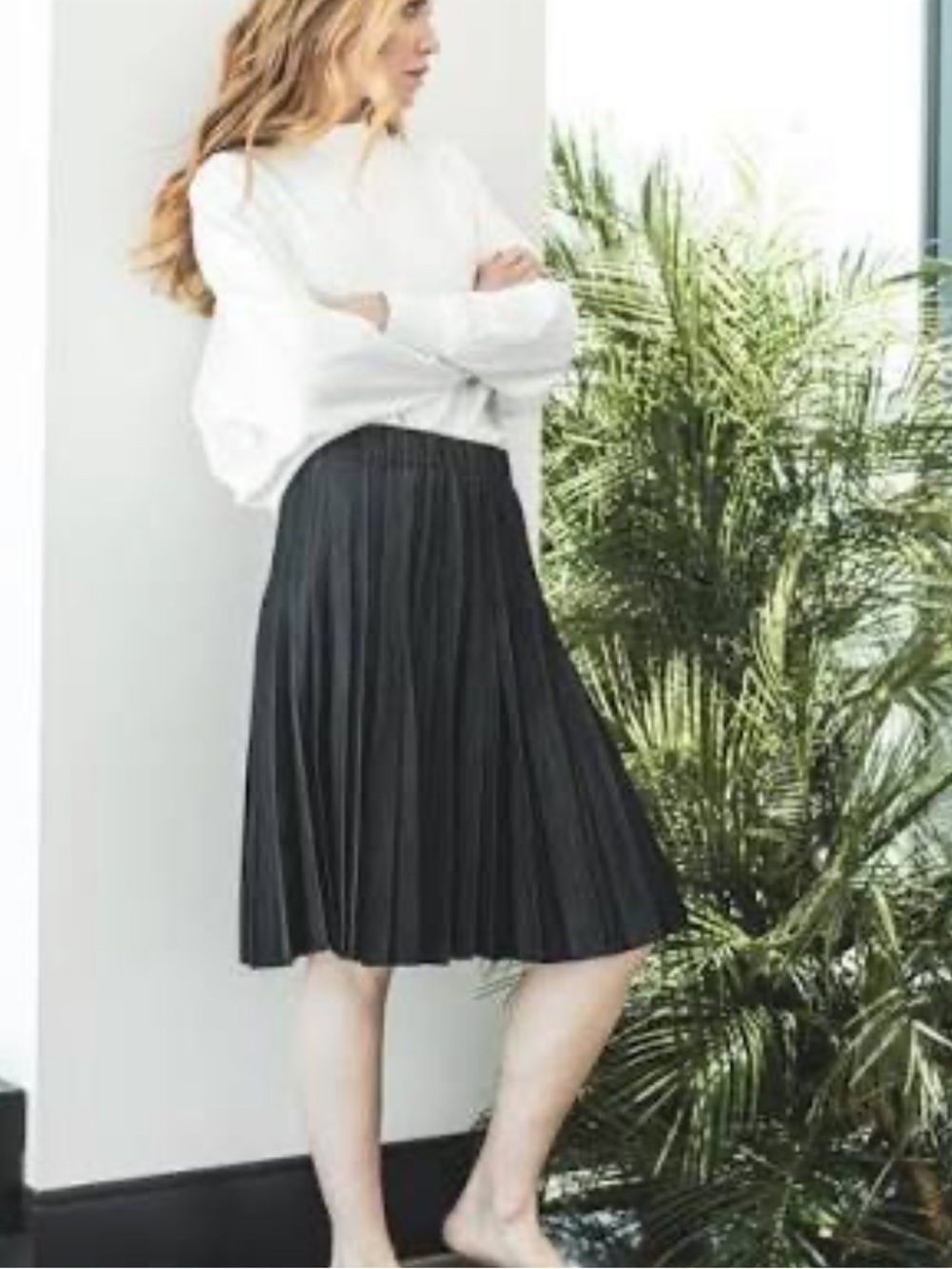 ORLY BLUE pleated jean skirt